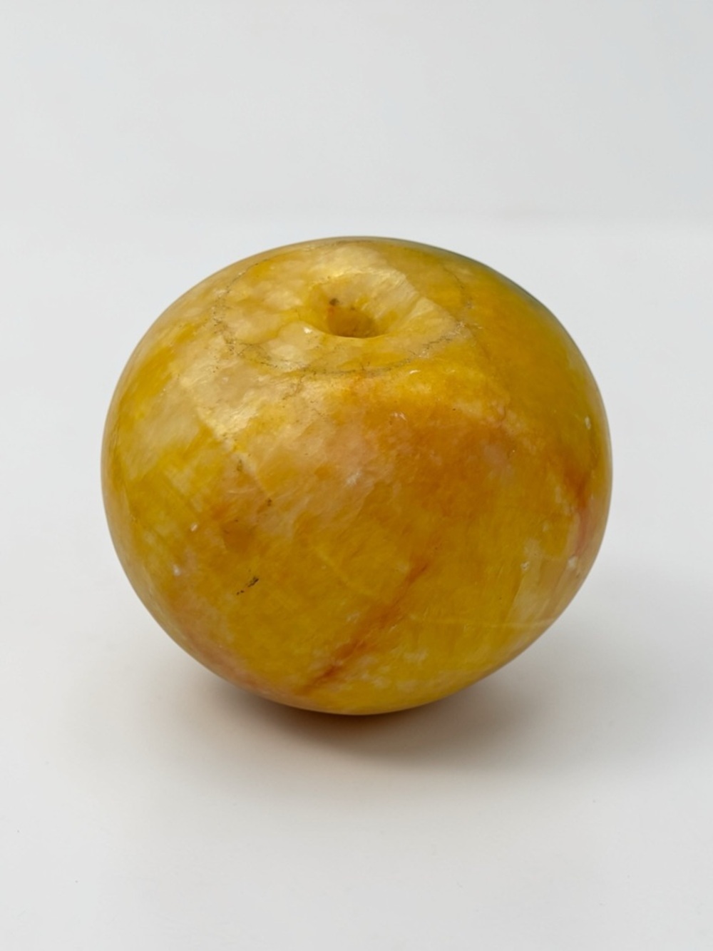 Vintage Italian Alabaster Carved Stone Decorative Fruit Green Yellow 2 3/4" - Picture 6 of 11